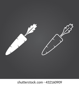 carrot line icon, outline and solid vector sign, linear and full pictogram isolated on black, logo illustration