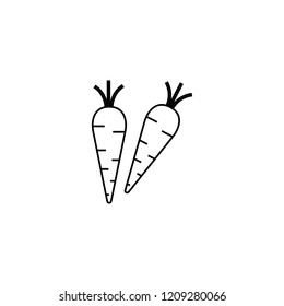 Carrot line icon, outline vector sign, linear style pictogram isolated on white. Symbol, logo illustration. Editable stroke