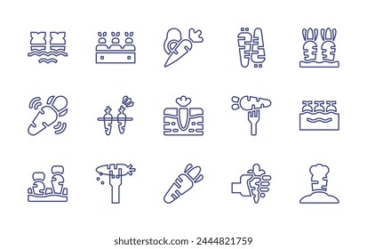Carrot line icon set. Editable stroke. Vector illustration. Containing carrots, carrot, vegetables, healthy food, vegetable.