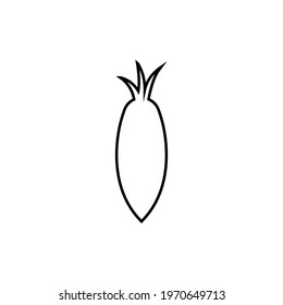 Carrot line icon. Simple style vegetable food restaurant poster background symbol. Logo design element. T-shirt printing. Vector for sticker.