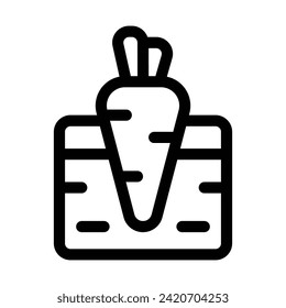 Carrot Line Icon - Single Icon, Vector