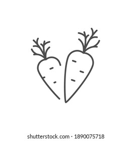 Carrot line icon or vegetable concept