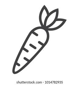 Carrot line icon, vegetable and food, diet sign vector graphics, a linear pattern on a white background, eps 10.