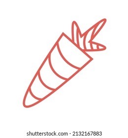 Carrot line icon  Vegetable food sign Diet nutrition symbol Contour isolated vector image on white background