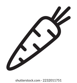 Carrot line icon. Vegetable food outline sign. Diet nutrition symbol in linear style. Editable stroke. Vector graphics