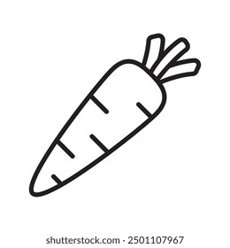 Carrot line icon. Vegetable food sign. Diet nutrition vector symbol. Line style carrot icon. Expanded stroke.