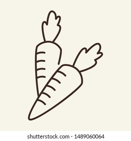 Carrot line icon. Vegetable, root, vitamin. Crop concept. Can be used for topics like diet, salad, healthy eating