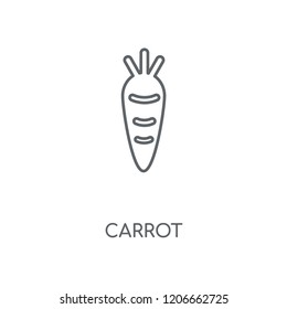 Carrot linear icon. Carrot concept stroke symbol design. Thin graphic elements vector illustration, outline pattern on a white background, eps 10.