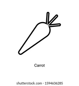 Carrot linear icon vector on white background. Food black icon illustration
