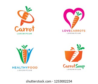 Carrot Logo, Logo collection set, Concept design, Symbol, Icon