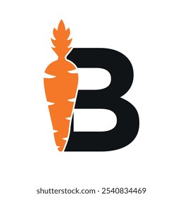 Carrot Logo combine with letter B vector template