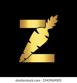 Carrot Logo combine with letter Z vector template