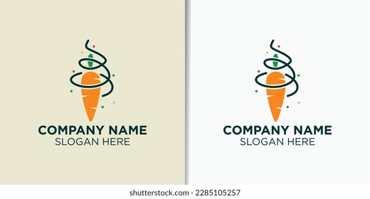 carrot logo design concept, food logo design template