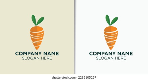 carrot logo design concept, food logo design template