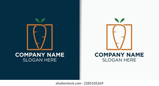 carrot logo design concept, food logo design template