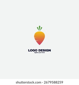 Icono creativo del diseño del logotipo de la zanahoria