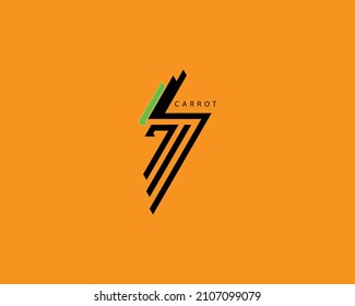 carrot logo design eat vector icon