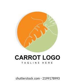 Carrot Logo Design Line Vector Style Vegetarian Fruit Vegetable Icon Cooking Ingredients