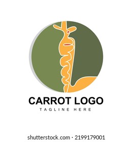 Carrot Logo Design Line Vector Style Vegetarian Fruit Vegetable Icon Cooking Ingredients
