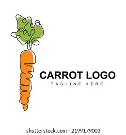Carrot Logo Design Line Vector Style Vegetarian Fruit Vegetable Icon Cooking Ingredients