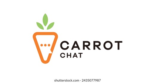 carrot logo design with negative space, talking wave, logo design template, symbol, creative idea.
