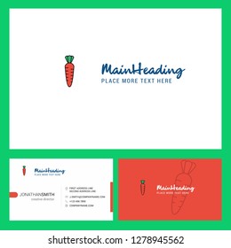 Carrot  Logo design with Tagline & Front and Back Busienss Card Template. Vector Creative Design