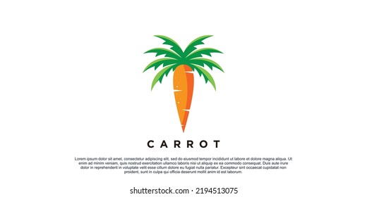 Carrot logo design vector illustration with modern concept Premium Vector
