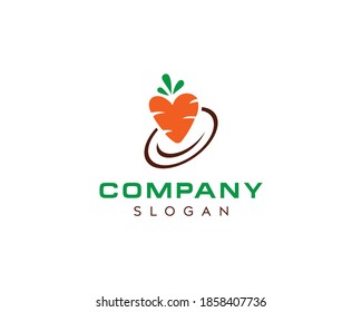 Carrot Logo design-Orange Carrot Logo Vector-orange color carrot logo design !