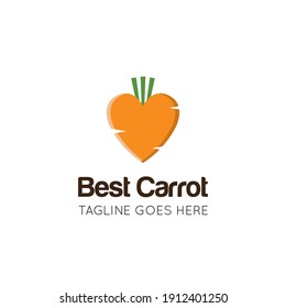 Carrot logo and healthy vegetable icon vector illustration best logo design