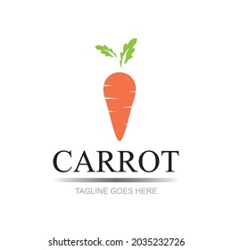 Carrot logo and healthy vegetable icon vector illustration best logo design