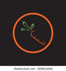 the Carrot logo and healthy vegetable icon vector illustration best logo design on black background