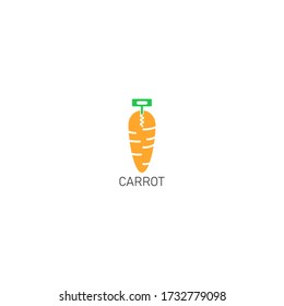 carrot logo icon design with simple line art style