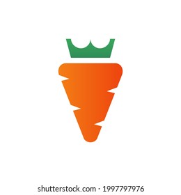 El logo de la zanahoria con la corona del rey es sencillo y moderno, perfecto para una identidad de marca personal.