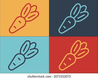 Carrot Logo, Simple Flat Icon of healthy,vegetable,orange