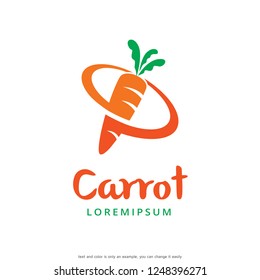 Carrot Logo Template Design Vector, Emblem, Concept Design, Creative Symbol, Icon