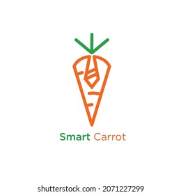 carrot logo with tie. abstract combination of tie and carrot. suitable for business identity with carrot character