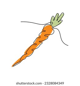 Carrot Logo, Vector Garden Farm Carrot Vegetables, Line Design, Template Illustration