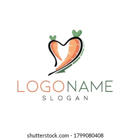 Carrot logo vector for healthy diet food programs. Icon for seller, suplier, farmer, market center of vegan agriculture design illustration. Apply to web site, social media page, badge, UI, App brand