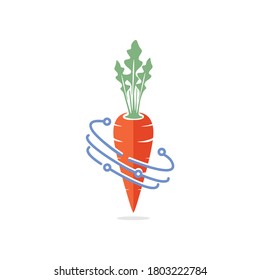Carrot logo vector for healthy diet food program. Icon for seller, suplier, farmer, market center of vegan agriculture design illustration. Apply to web site, social media, UI App, rising brand