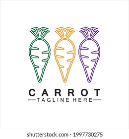 Carrot logo vector icon illustration design template