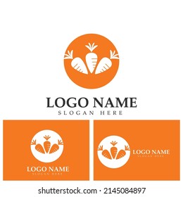 Carrot logo vector icon illustration design template