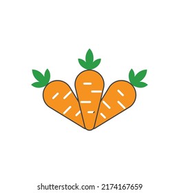 Carrot logo vector icon illustration design