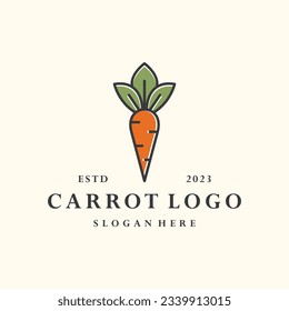 Carrot logo vector icon illustration hipster vintage retro