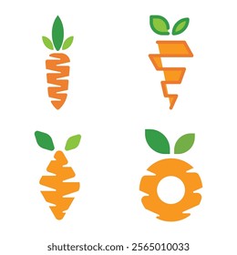 Carrot Logo Vector Icon Template Illustration