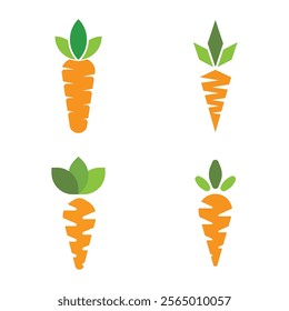 Carrot Logo Vector Icon Template Illustration