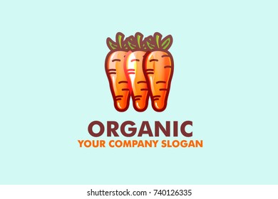 Carrot logo. Vector icon template for vegetarian restaurant, diet menu, natural products, organic food store