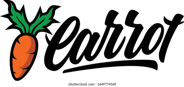 carrot logo/icon hand lettering vector