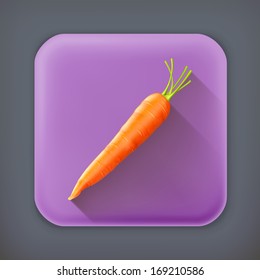 Carrot, long shadow vector icon