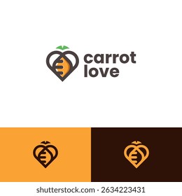 carrot love vector logo design