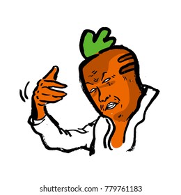 Carrot man beckoning vector